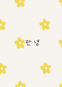 Cream beige and flowers. Korean.