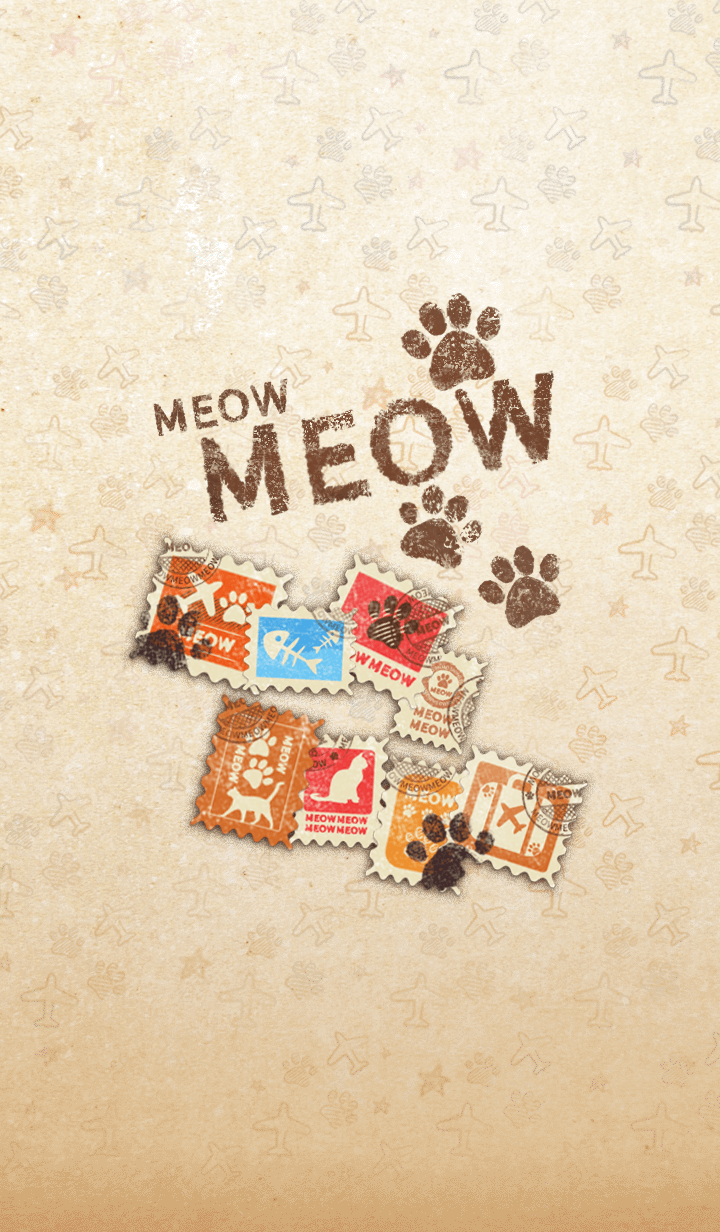 MEOW - Cat Stamps (Vintage style)