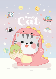 Cat Dino Cute : Space Pastel