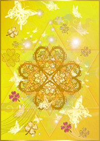 Gold clover and butterflies5#