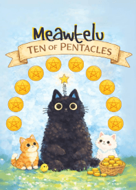 Meawtelu: Black Cat & Ten of Pentacles
