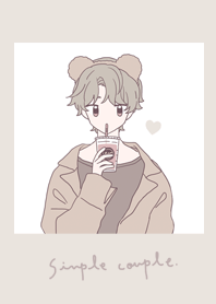 シンプル_カップル_ペア_くまみみ_男の子