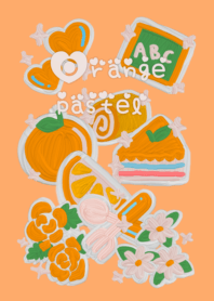 Orange pastel oil brush