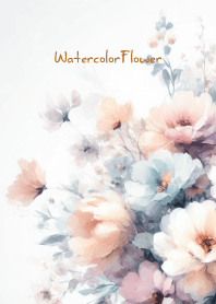 Watercolor White Flower-hisatoto 104