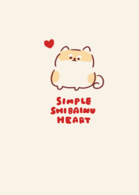 simple heart Shiba Inu beige.