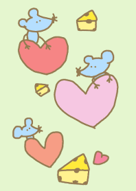 Lovely mouse with yummy cheese.