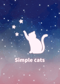 misty cat- cats Starry sky pink
