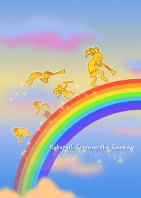 Kokopelli crossing the rainbow