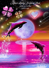 Space Lucky Dolphin Strawberry moon#