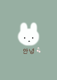 韓国語着せかえ cherry rabbit/dusty green