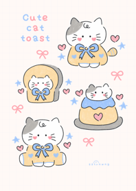 Cute cat toast ^_^