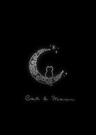 Cat & Moon: gray gradation