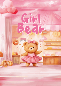girly bear in fluffy dress