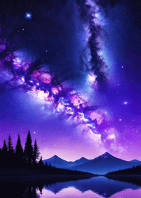 Mountain, Sea, and Moonlit Night eE1e15