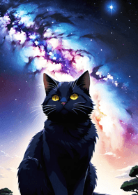 Night Moon Star Cat 51fC41