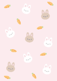 Rabbit love carrots_Pink1