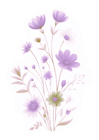 Forest flower collection-romantic purple