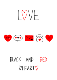 LOVE BLACK AND RED HEART