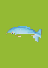 Fish Pixel Art Theme  Green 03