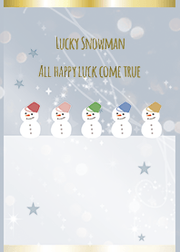 ベージュブルー 全運気UP 雪だるま @冬特集