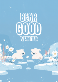 lovely bear in snow winter