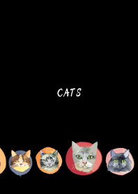 holiday cats on black JP