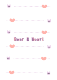purple bear & pink heart
