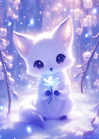 雪地上的神祕蓮花狐❤️