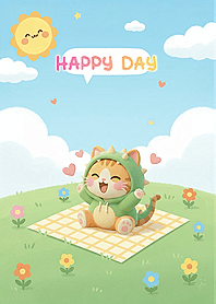 Dino Kitty Happy Picnic