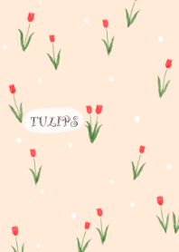 Watercolor Tulips- Peach orange