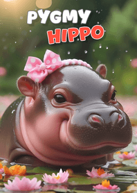 Cute chubby pygmy hippo theme 08