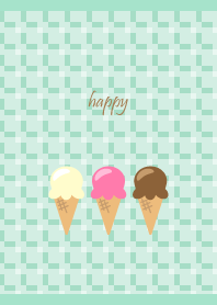 sweet ice cream on blue green
