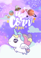 Unicorn Love Galaxy Magenta Cloud