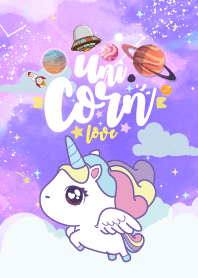 Unicorn Love Galaxy Magenta Cloud