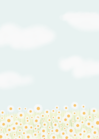 daisy field and sky