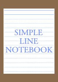 SIMPLE BLUE LINE NOTEBOOKj-BROWN