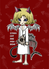 Stray cat and fishbone