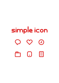 Simple icon [White&Red] No.123