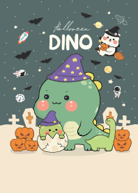 Dino Cute : Halloween (Midnight Green)