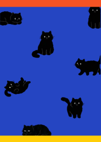 Black Cat Yellow Blue Orange theme