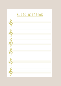 BEIGE COLOR MUSICAL NOTES/BEIGE