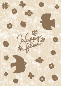 Happy flower-Brown Bird-