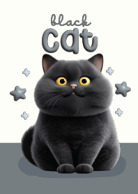 Cat Black Cute : Gray