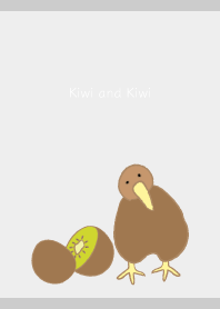 Kiwi and Kiwi on gray