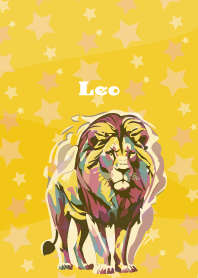 leo constellation on yellow