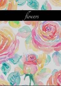 Pastel Roses on black