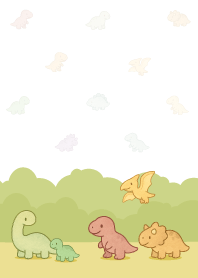 Walking little dino_pattern_white/blue1