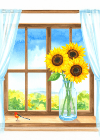 Sunflowers on the windowsill!