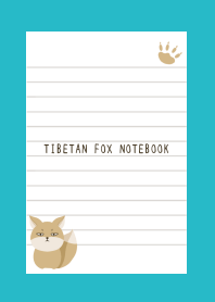 TIBETAN FOX NOTEBOOK-TURQUOISE BLUE