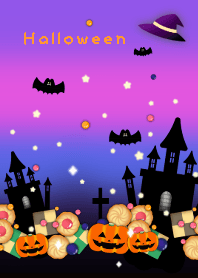 Halloween theme rainbow purple